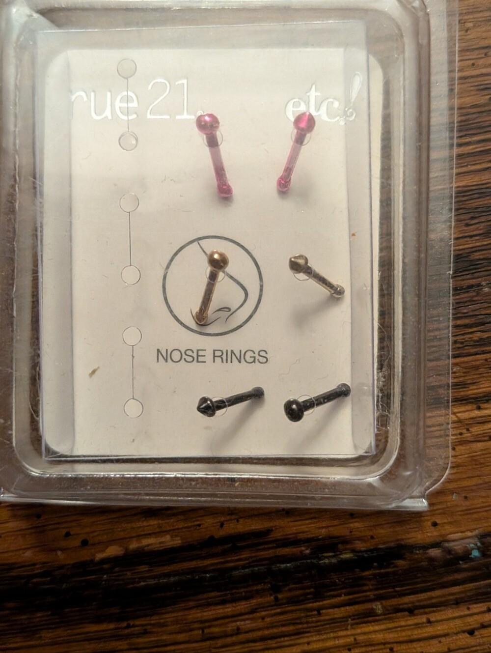 rue21 etc! Nose Rings Set — Pink, Gold, Silver, Black